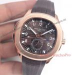 Fake Patek Philippe 5164R Aquanaut Brown Face Brown Rubber Band Watch